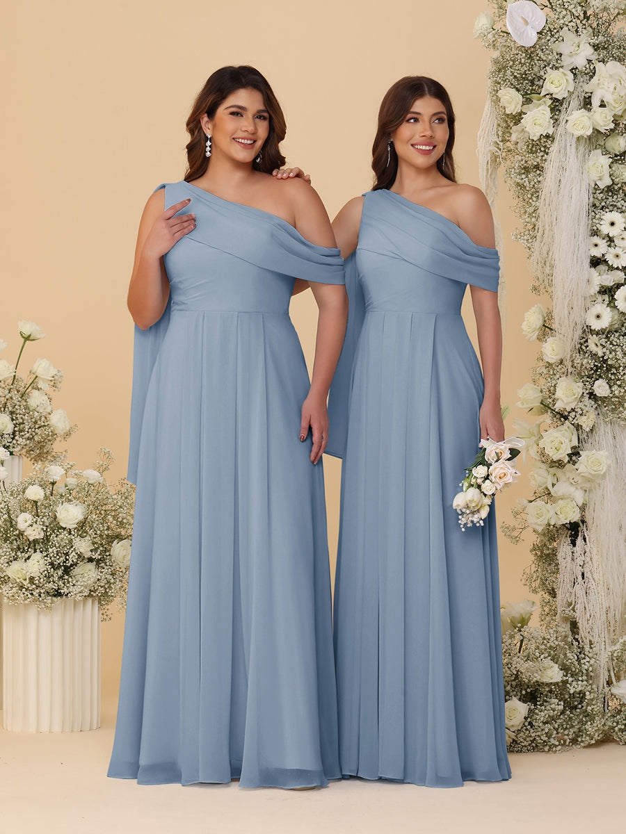 Paloma Dusty Blue front view bridesmaid dress