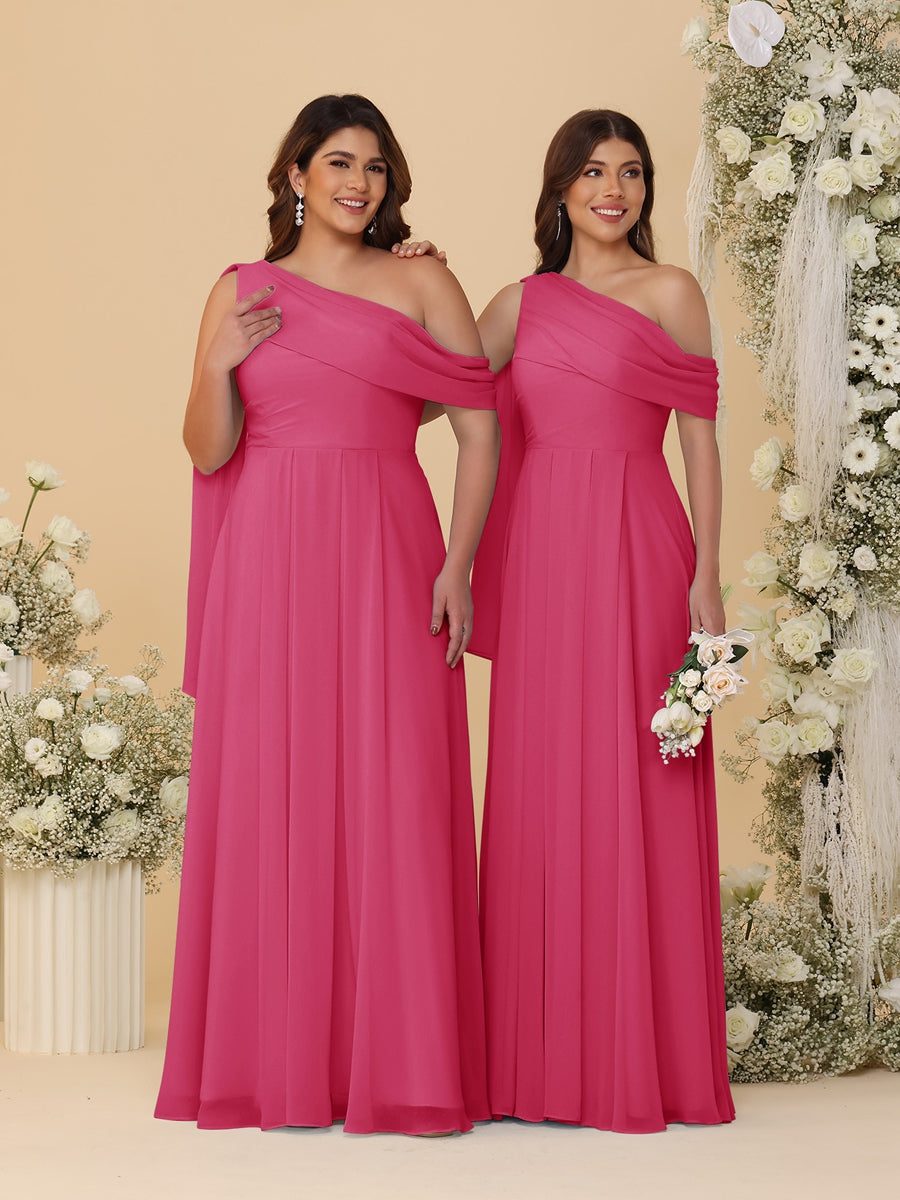 Paloma Fuchsia front view bridesmaid dress