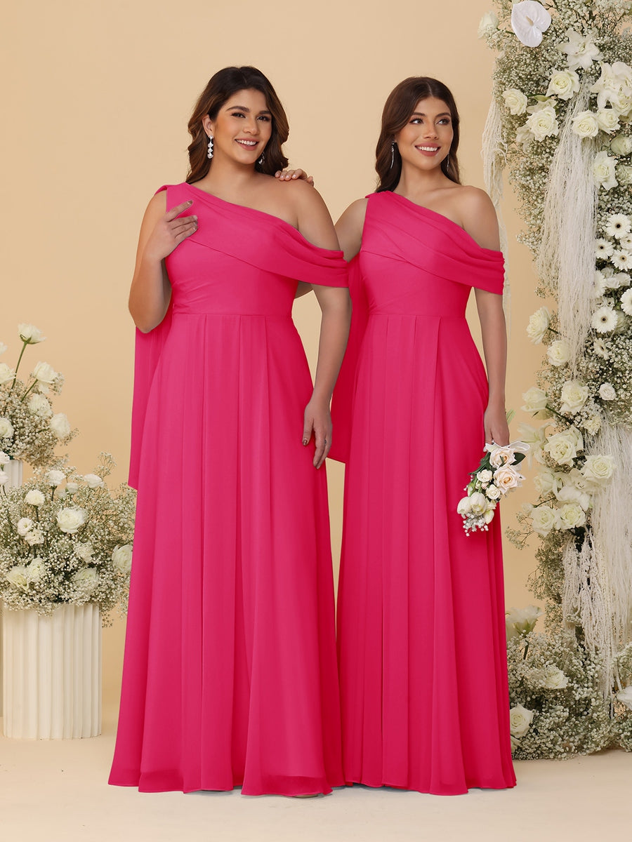 Paloma Fuchsia back view bridesmaid dress