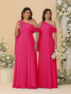 Paloma Fuchsia back view bridesmaid dress
