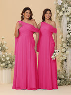 Paloma Hot Pink front view bridesmaid dress