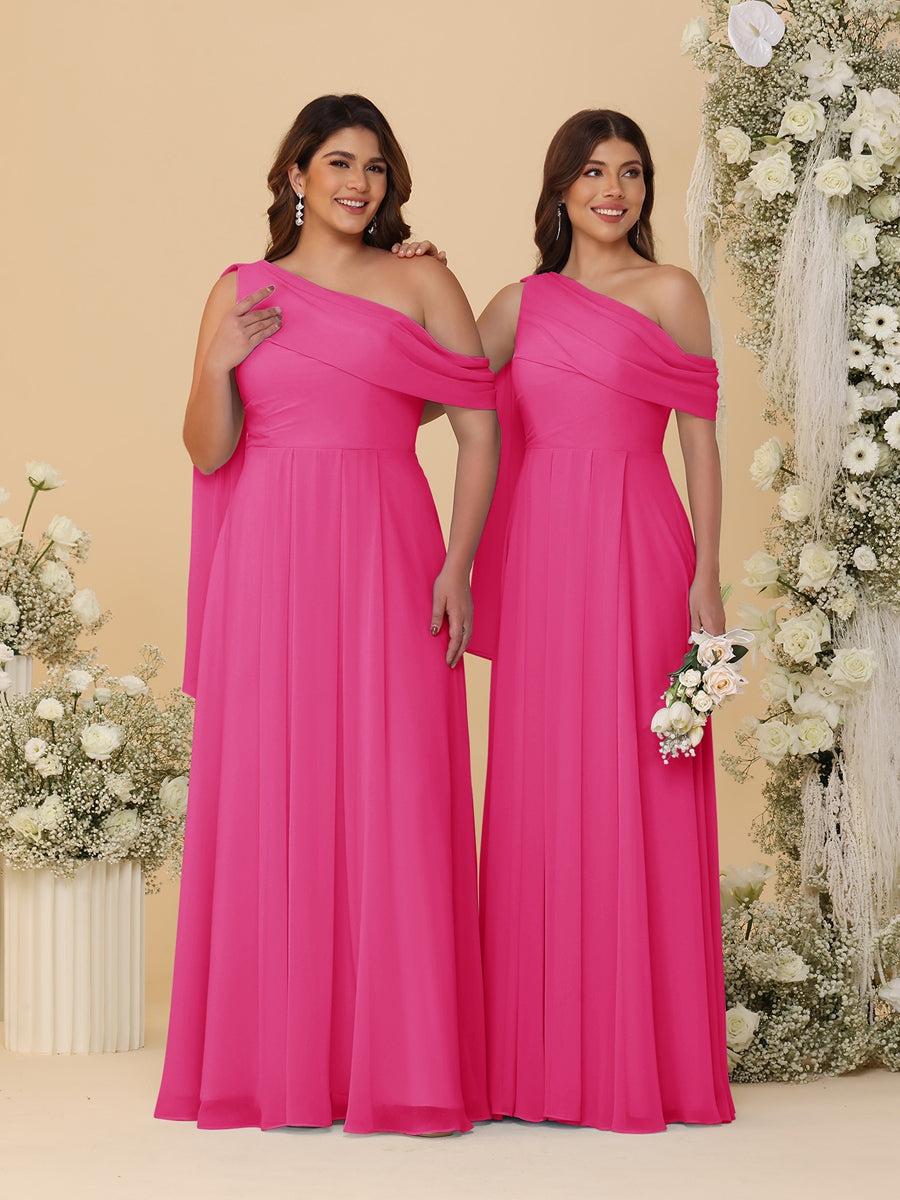 Paloma Hot Pink front view bridesmaid dress