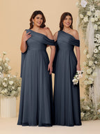 Paloma Navy Blue front view bridesmaid dress