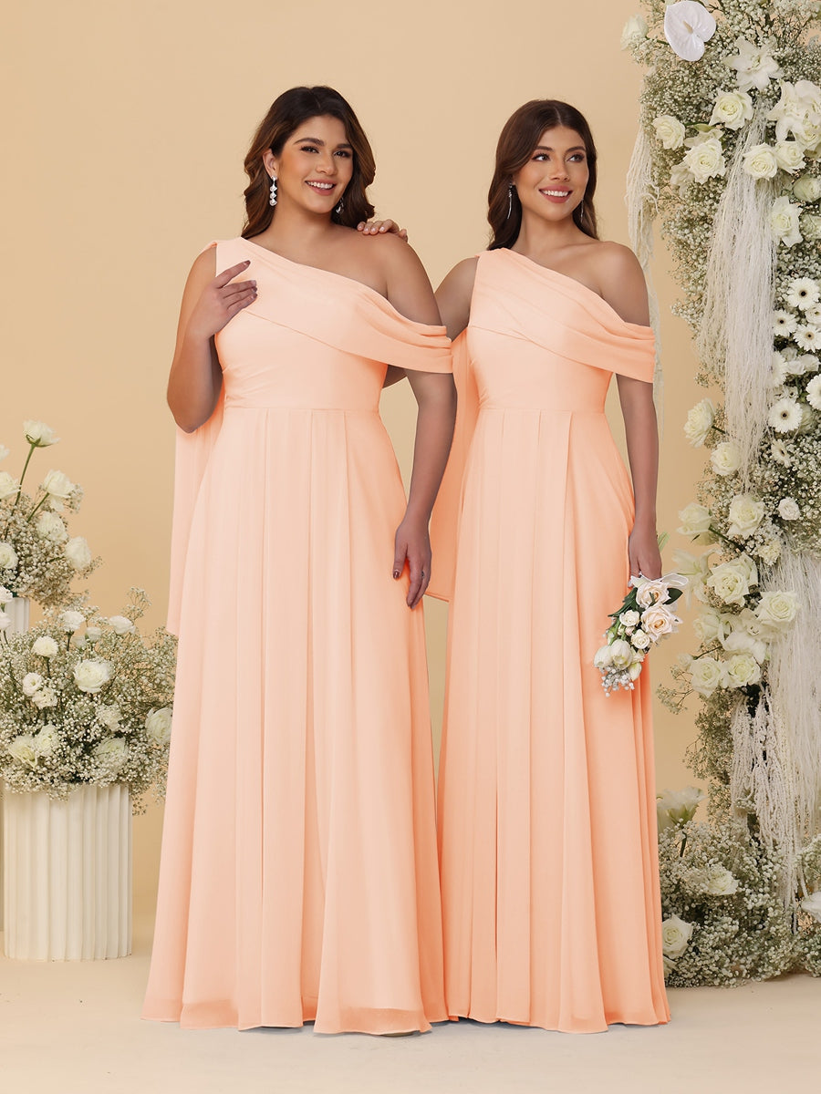 Paloma Peach front view bridesmaid dress