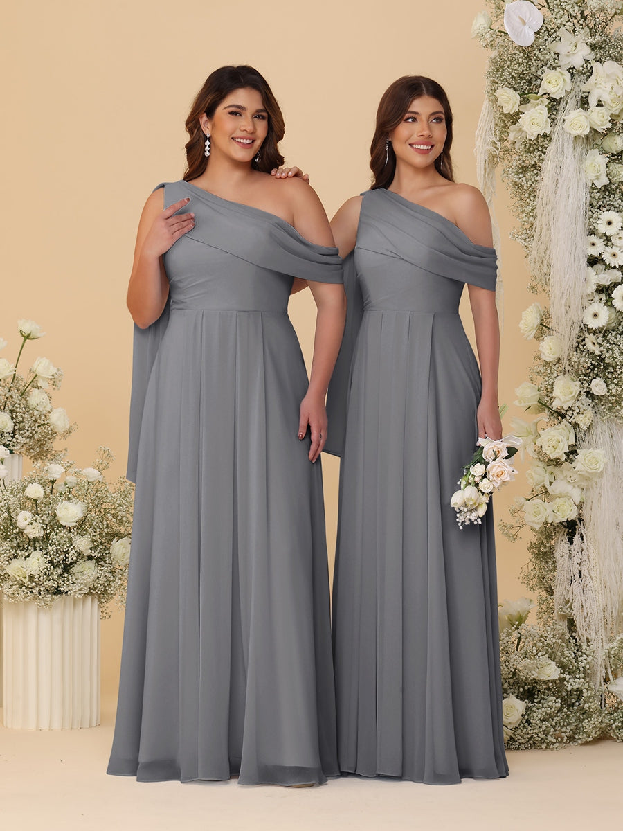 Paloma Steel Grey front view bridesmaid dress