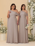 Paloma Taupe front view bridesmaid dress