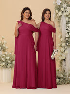 Paloma Burgundy side view bridesmaid dress