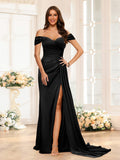 Quenby Black front view bridesmaid dress
