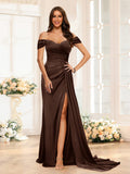 Quenby Brown front view bridesmaid dress