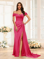 Quenby Fuchsia back view bridesmaid dress