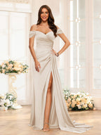Quenby Champagne back view bridesmaid dress