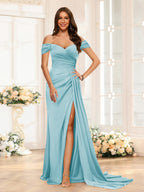 Quenby Sky Blue back view bridesmaid dress