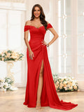 Quenby Red front view bridesmaid dress