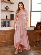 Yara Elise Dusty Rose front view mother of the bride dress