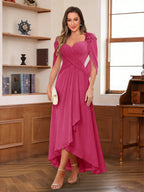 Yara Elise Fuchsia back view mother of the bride dress