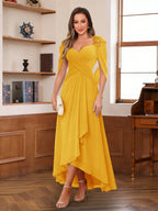 Yara Elise Gold back view mother of the bride dress