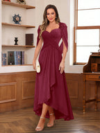 Yara Elise Burgundy side view mother of the bride dress