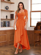Yara Elise Orange front view mother of the bride dress
