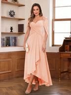 Yara Elise Peach front view mother of the bride dress
