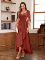 Yara Elise Rust front view mother of the bride dress
