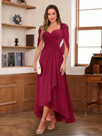 Yara Elise Burgundy back view mother of the bride dress