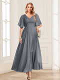 Adora Grey front view wedding guest dress