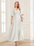 Adora Ivory front view wedding guest dress