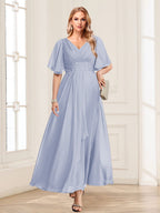 Una Maribel Lavender front view mother of the bride dress