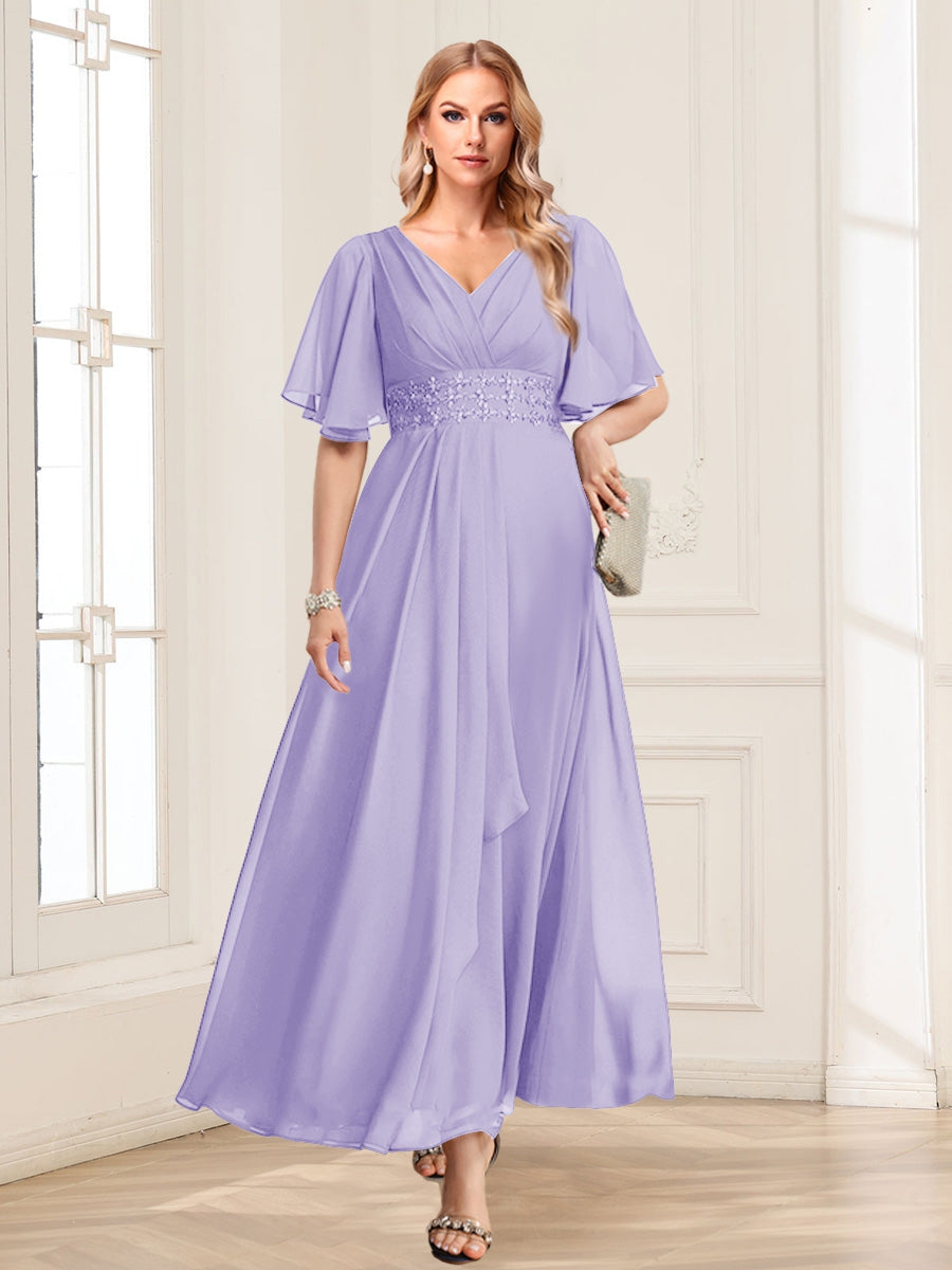Adora Lilac back view wedding guest dress