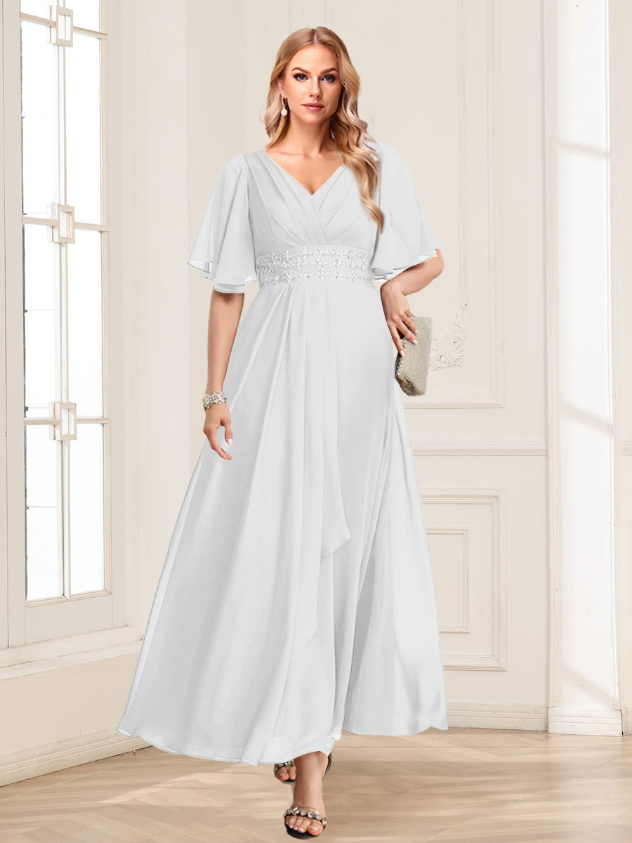 Adora Ivory back view wedding guest dress