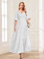 Adora Ivory back view wedding guest dress