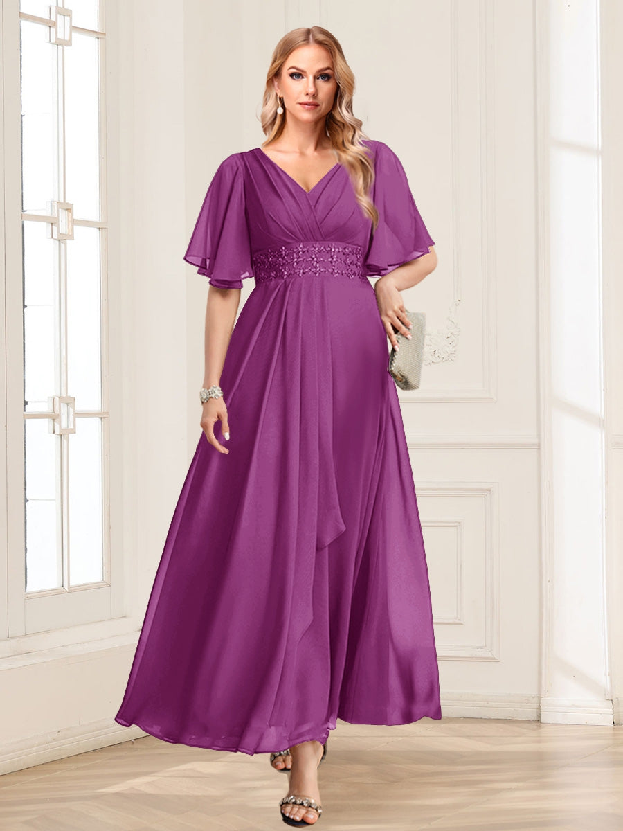 Adora Orchid front view wedding guest dress