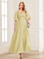 Adora Yellow front view wedding guest dress