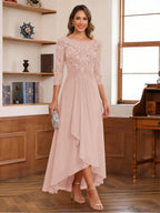Anaelle blush front view mother of the bride dress