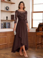 Anaelle brown front view mother of the bride dress