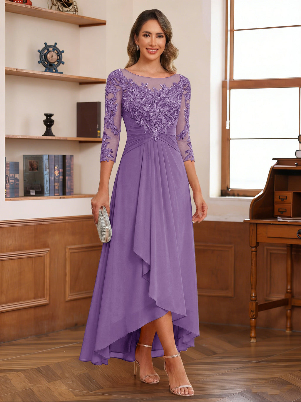 Anaelle wisteria front view mother of the bride dress