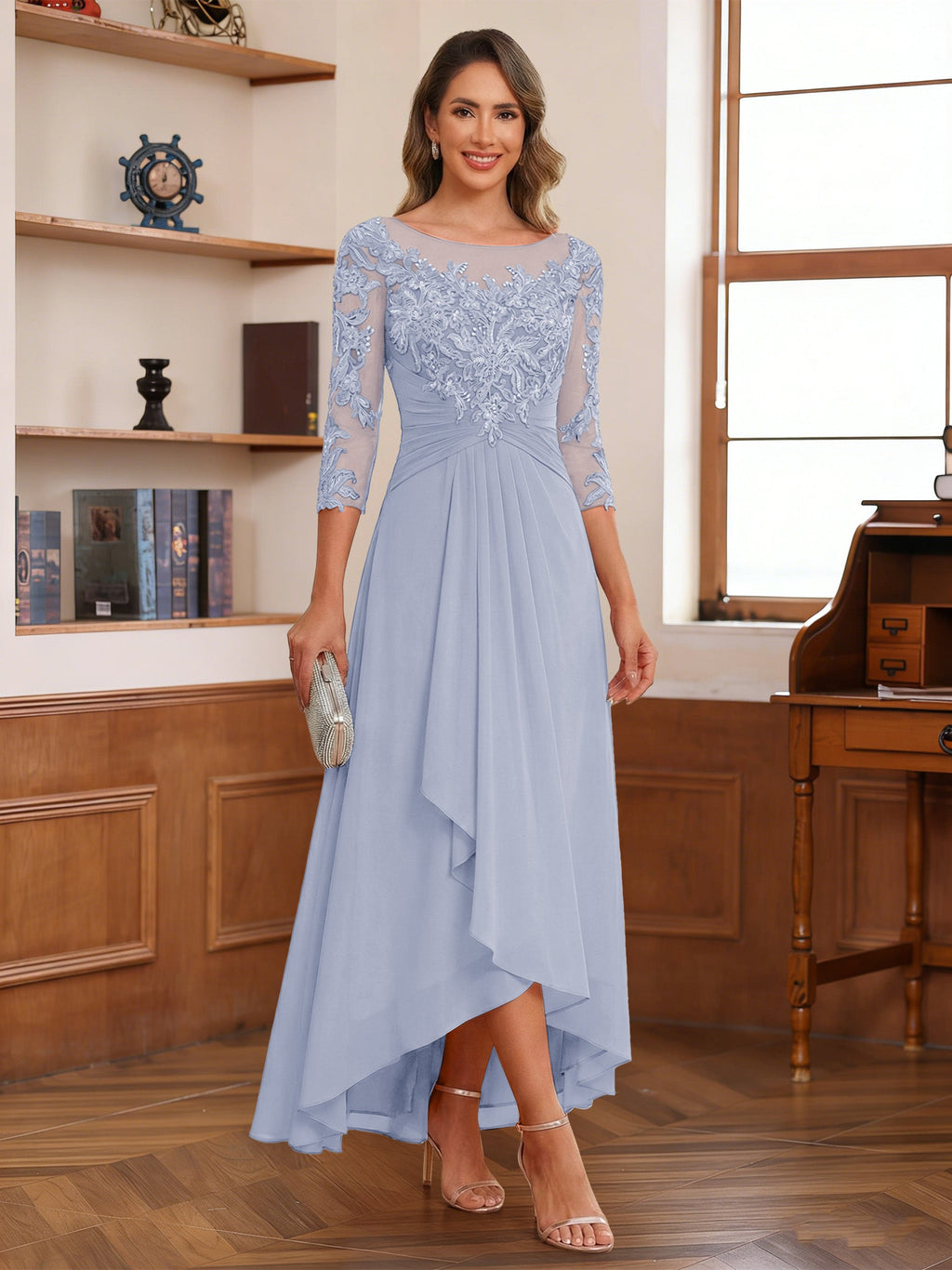 Anaelle lavender front view mother of the bride dress