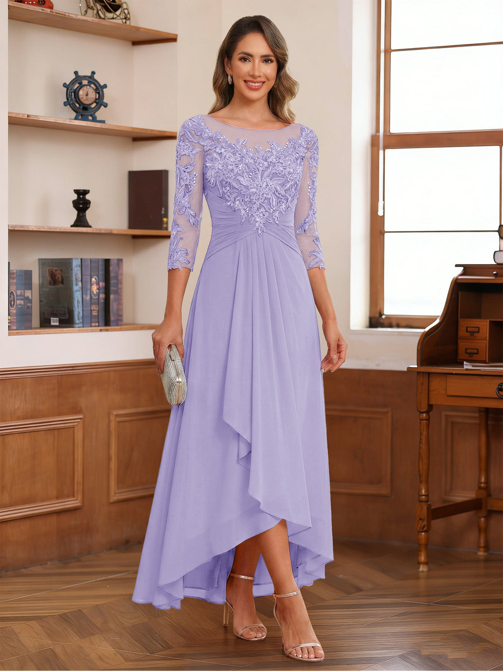 Anaelle lilac front view mother of the bride dress