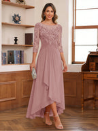Anaelle mauve front view mother of the bride dress