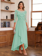 Anaelle mint green front view mother of the bride dress