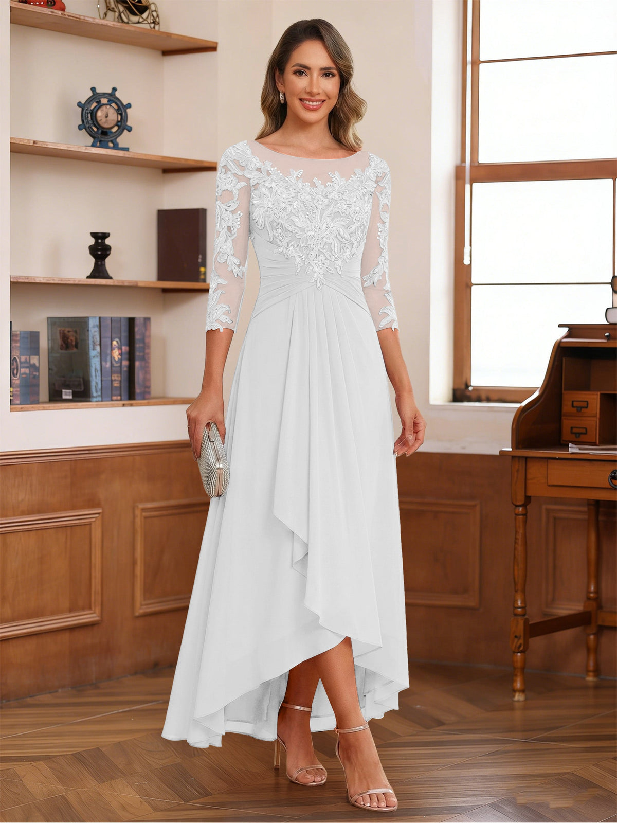 Anaelle ivory alternate front view 2 mother of the bride dress