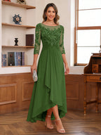 Anaelle olive green front view mother of the bride dress