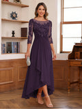 Anaelle plum alternate front view 2 mother of the bride dress
