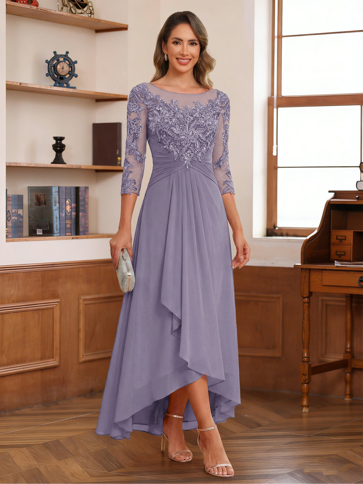 Anaelle wisteria alternate front view 3 mother of the bride dress