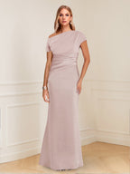 Nadia Elise Dusty Rose side view mother of the bride dress