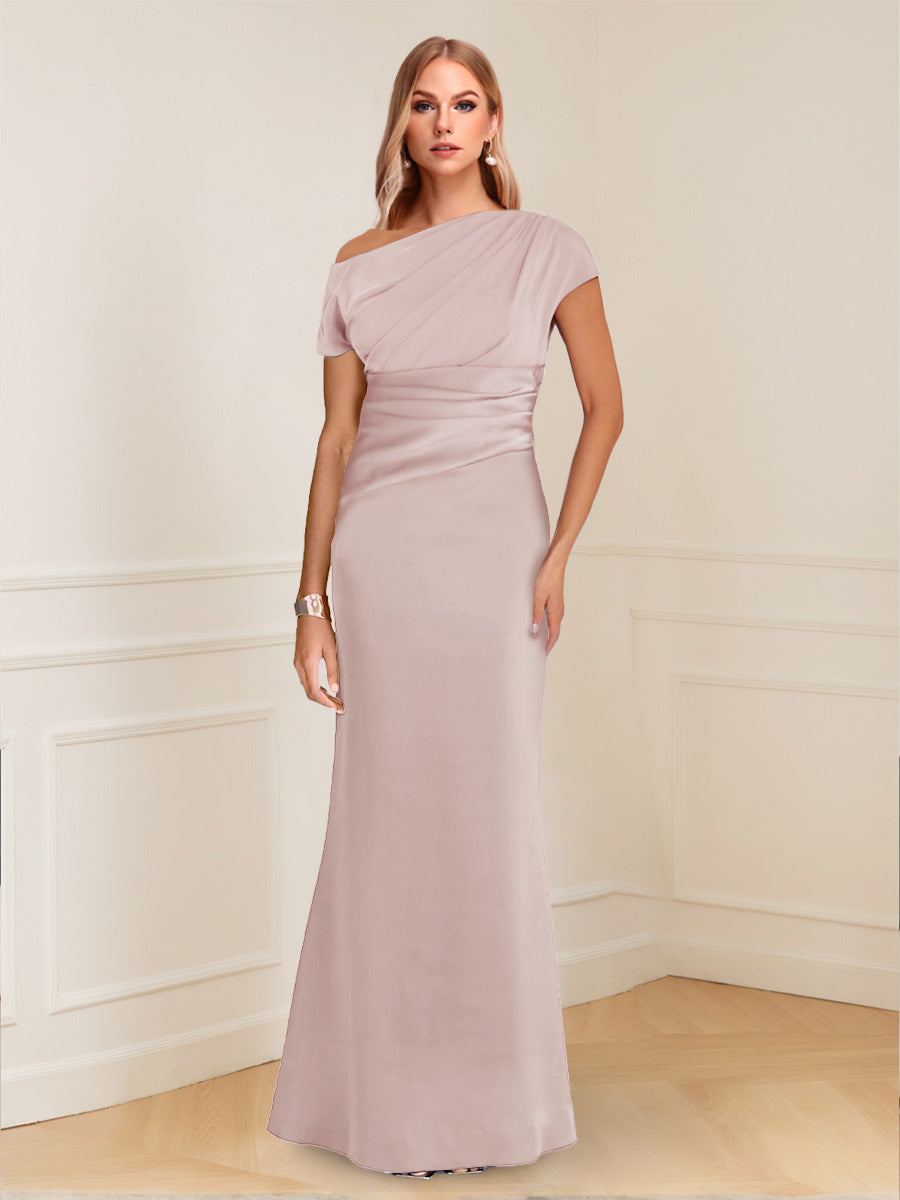 Nadia Elise Dusty Rose side view mother of the bride dress