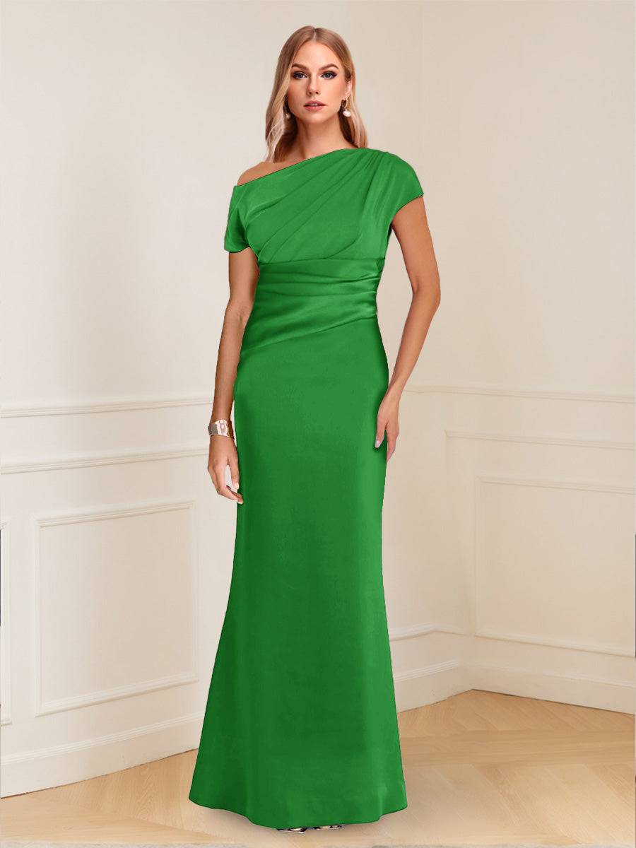 Nadia Elise Forest Green front view mother of the bride dress