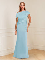 Nadia Elise Sky Blue front view mother of the bride dress