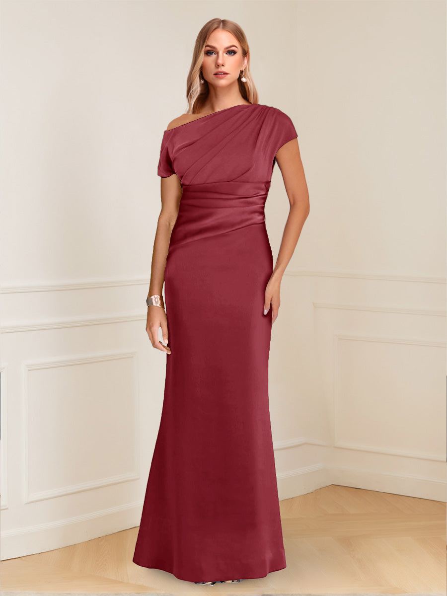 Nadia Elise Burgundy back view mother of the bride dress