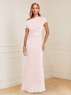 Nadia Elise Pearl Pink front view mother of the bride dress